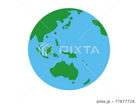 ベクター　シンプルな地球（アジア地域　日本中心タイプ） 77677728
