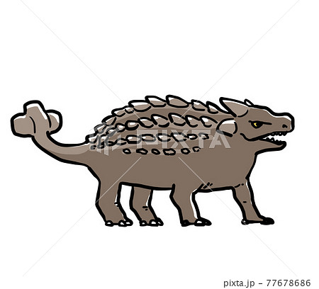 リアルなアンキロサウルスのイラストのイラスト素材