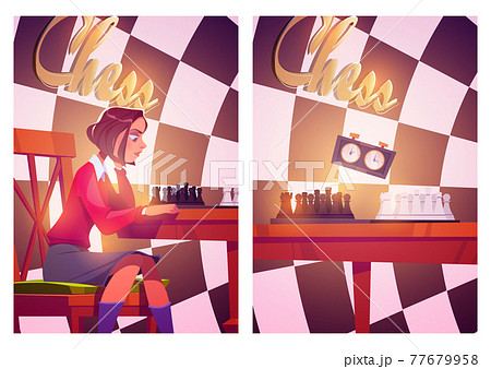 Chess Posters With Girl Playing Chessのイラスト素材 Chess Posters With Girl Playing Chessのイラスト素材
