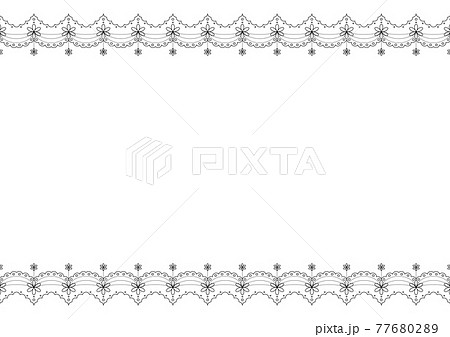 レースモチーフのイラストのシームレスなフレーム素材 ベクター 切り抜き のイラスト素材
