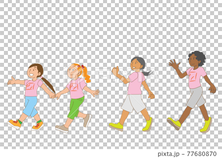 Multi-ethnic girls attending summer school 77680870
