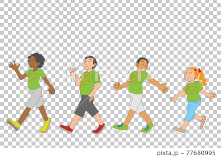 Multi-ethnic children going to summer camp 77680995