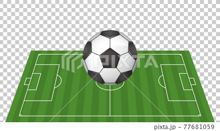 サッカーボールとサッカーフィールドのイメージイラスト ベクター画像のイラスト素材