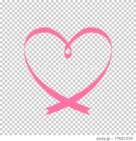 Heart-shaped pink ribbon illustration 77681554