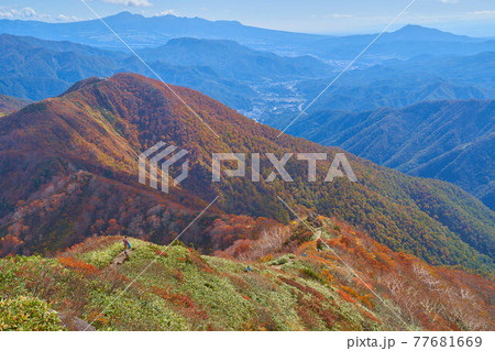 秋の谷川岳 天狗の留り場付近から南側(天神峠,赤城山など)方面 77681669