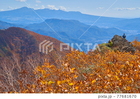 秋の谷川岳 天狗の留り場付近から南側(天神峠,赤城山など)方面 77681670