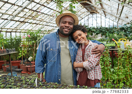 Father with son in the farm Father with son in the farm 77682333