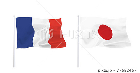 フランスと日本の国旗 フランスと日本の国旗 77682467