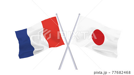 フランスと日本の国旗 フランスと日本の国旗 77682468