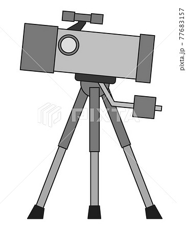 天体を観察する天体望遠鏡のイラスト 77683157