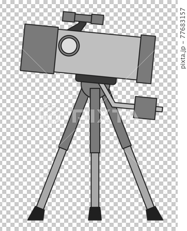 天体を観察する天体望遠鏡のイラスト 77683157