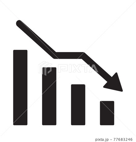Graph down, reduce progress line icon vector finance chart, efficiency decrease graphic for graphic design, logo, web site, social media, mobile app, ui illustration 77683246