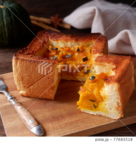 かぼちゃとシナモンのパンプキンパングラタン かぼちゃとシナモンのパンプキンパングラタン 77683518