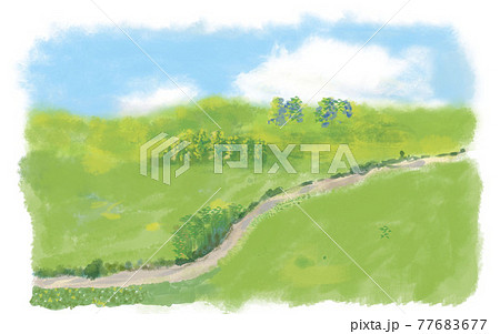 山道の背景のイラスト素材