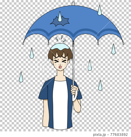 撐破雨傘的男人 77683892