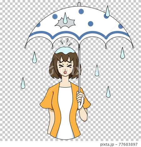 撐破雨傘的女人 77683897