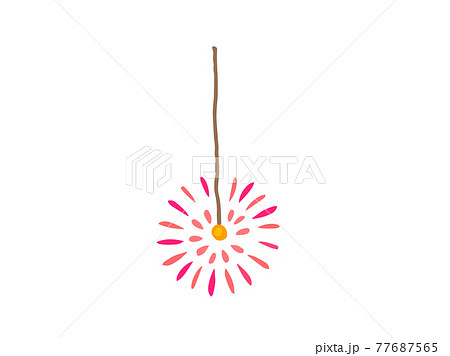 かわいい線香花火の夏 手書きイラストのイラスト素材 かわいい線香花火の夏 手書きイラストのイラスト素材
