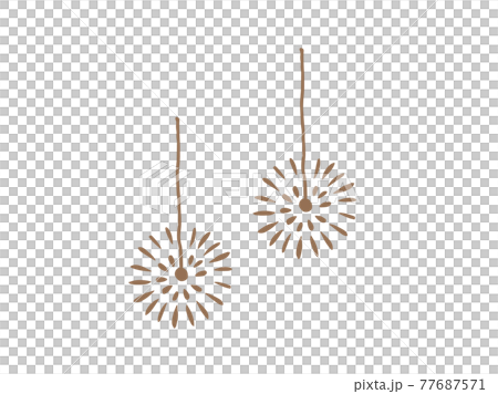Cute sparkler summer (brown color) / handwritten illustration material Cute sparkler summer (brown color) / handwritten illustration material 77687571