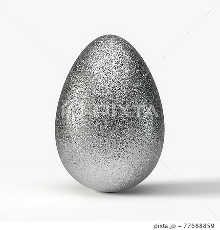 glittering silver easter egg. 3d illustration glittering silver easter egg. 3d illustration 77688859