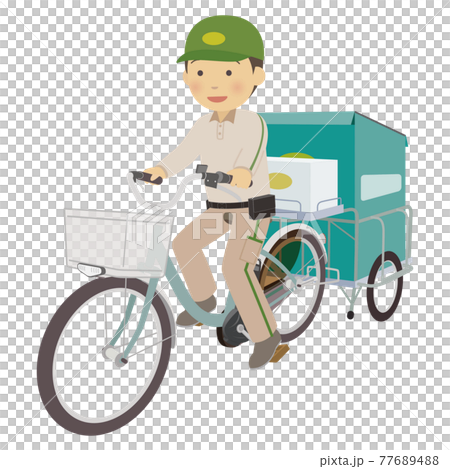 配送用スリーターで配達する男性1 配送用スリーターで配達する男性1 77689488