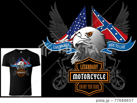 T-shirt Design for Motorcyclists with Eagle Head 77689657