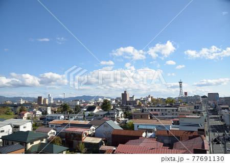 奥州市水沢の中心部から南を望む 奥州市水沢の中心部から南を望む 77691130