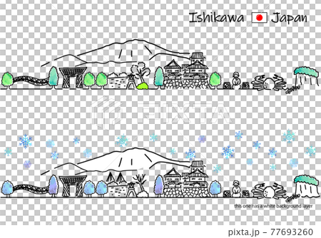 石川城市景觀簡單的線描設置在冬天 石川城市景觀簡單的線描設置在冬天 77693260