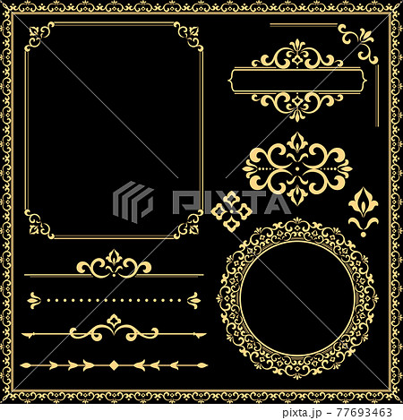Vintage Set. Floral elements for design monograms 77693463
