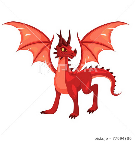 Magic Dragon. Fantasy colorful winged red... - Stock Illustration  [77694386] - PIXTA