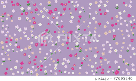 小花柄 壁紙 背景 紫 パープルのイラスト素材