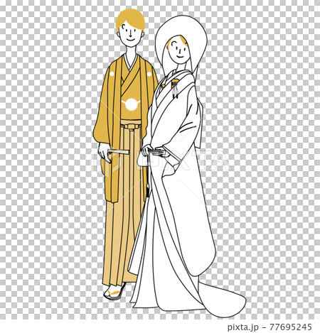 Kimono wedding ceremony Japanese men and women Kimono wedding ceremony Japanese men and women 77695245