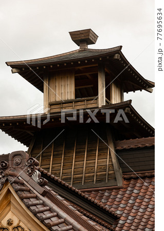 【縦構図】箱館奉行所、やぐら　函館市五稜郭公園にて 77695634