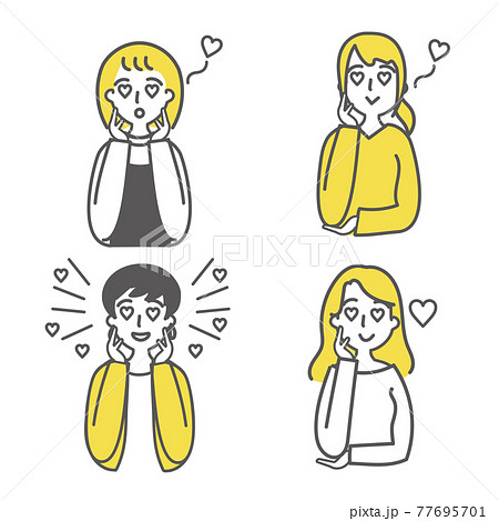 喜ぶ女性　ベクターイラスト 77695701