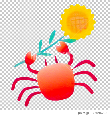 一隻向日葵的螃蟹插圖 77696208