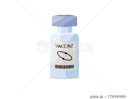 small bottle of vaccine with fictional label 77696990