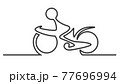 Simple man on the bicycle created from one line. 77696994