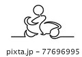 Simple man on the motorbike created from one line. 77696995