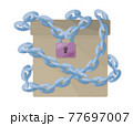 Closed paper box with chain and lock. 77697007