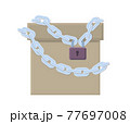 Closed paper box with chain and lock. 77697008