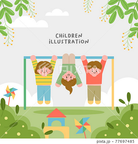 子供 公園 少女 77697485