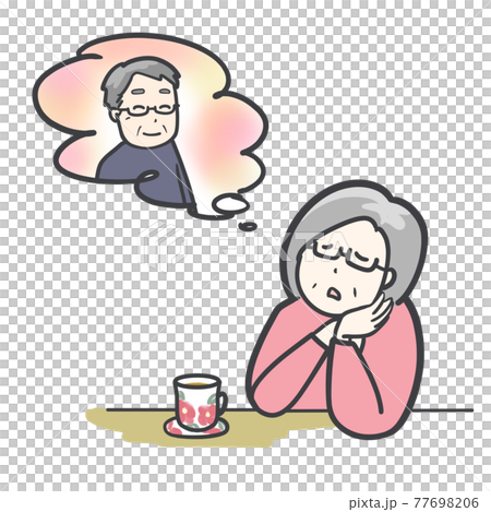 想要見到她的配偶的資深女性顏色 77698206