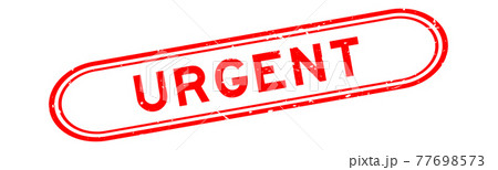 Grunge red urgent word rubber seal stamp on white background 77698573