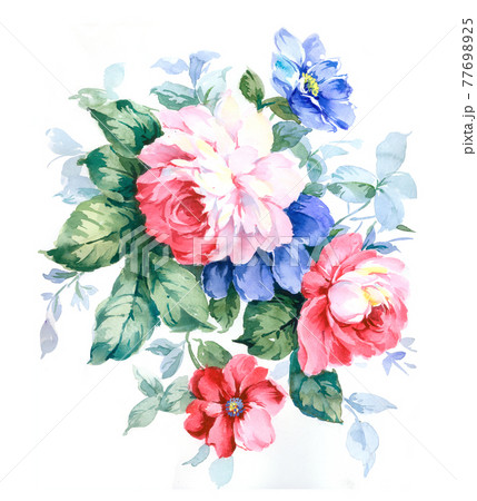 透明水彩 水彩画 花 77698925