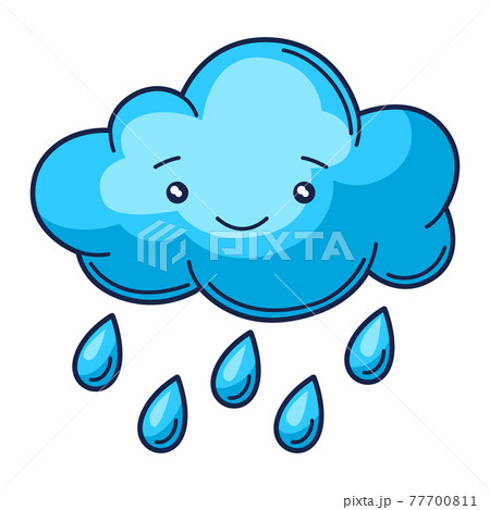 Illustration of cute kawaii cloud with rain.... - Stock Illustration  [77700811] - PIXTA