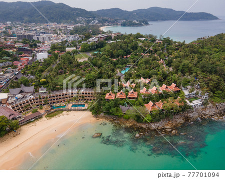 Aerial view of Karon and Kata Beach in Phuket, Thailand 77701094