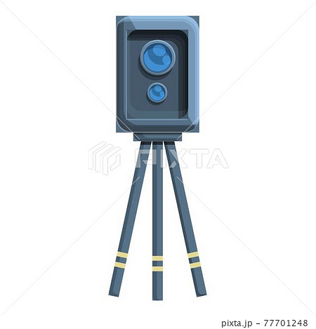 Speed radar tripod icon, cartoon style 77701248