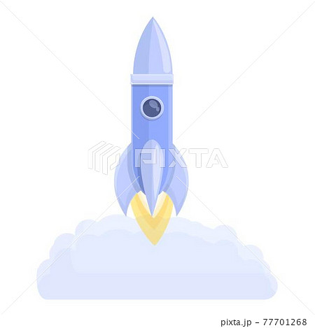 Spacecraft launch science icon, cartoon style Spacecraft launch science icon, cartoon style 77701268