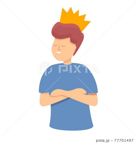 King narcissism icon, cartoon style 77701497