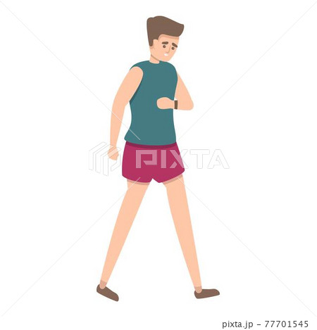 Walking tracker icon, cartoon style Walking tracker icon, cartoon style 77701545