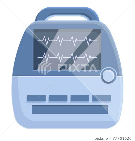 Health defibrillator icon, cartoon style 77701626